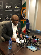 Geoff Makhubo at a media briefing on Wednesday where he said the previous, DA-led, administration brought the city to near financial collapse.