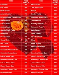 Valentine Cakes menu 1