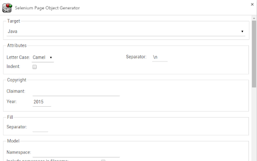 Selenium Page Object Generator