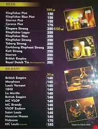 Tranz Bar menu 1