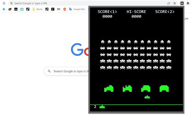 Space Invader Game chrome extension