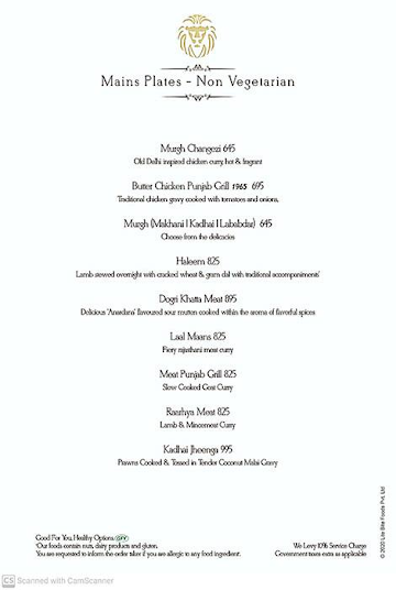 Punjab Grill menu 