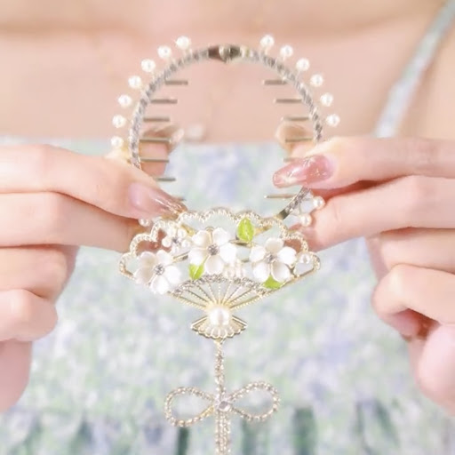 Title 1, Super Long Tassel Fan Ball Hair Clip, an elegan...