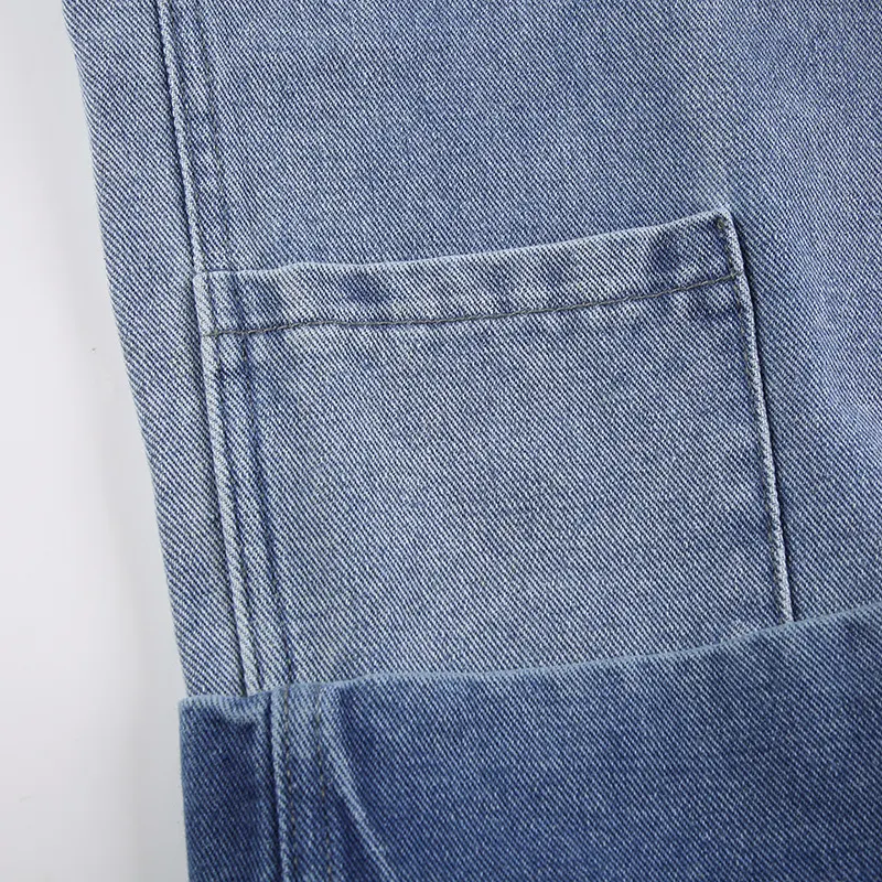 Jeans de trabajo asimétricos para mujer con bolsillos