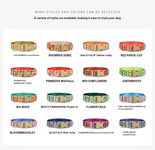 Title 2, Nylon Ribbon Pet Collar With Flower Series. Com...