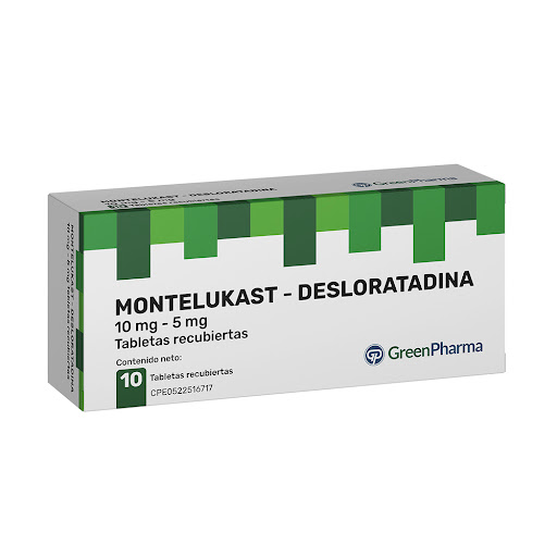 Montelukast + Desloratadina 10mg-5mg x10 Tabletas Recubiertas GreenPharma