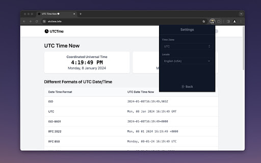 UTC Time & World Clock