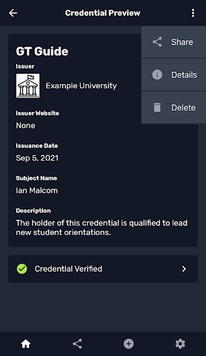 Screenshot Learner Credential Wallet