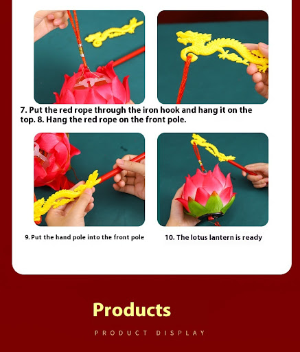 Title 8, Ancient Style National Handheld Lotus Lamp Crea...