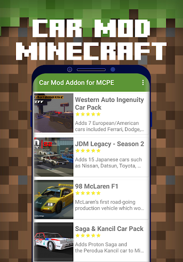 Screenshot Car Mod Addon for Minecraft