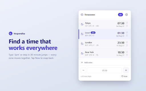 Vesperalba — Time zones & meeting planner screenshot 3