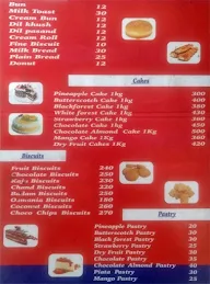 Tanveer Bakers menu 2