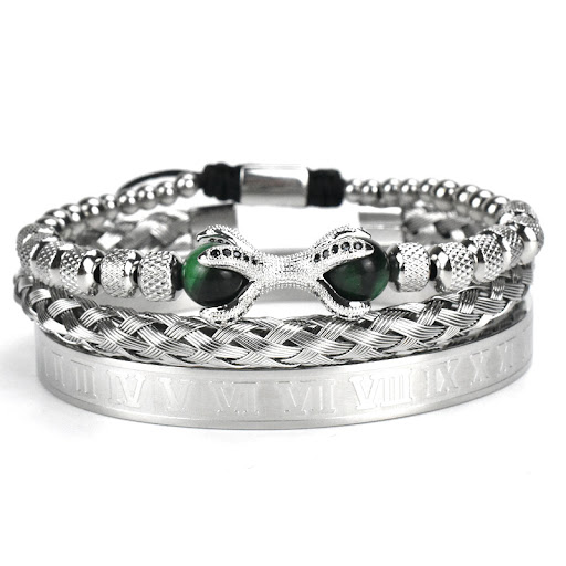 Title 1, Roman Letter Bracelet Set Three Pieces. Express...