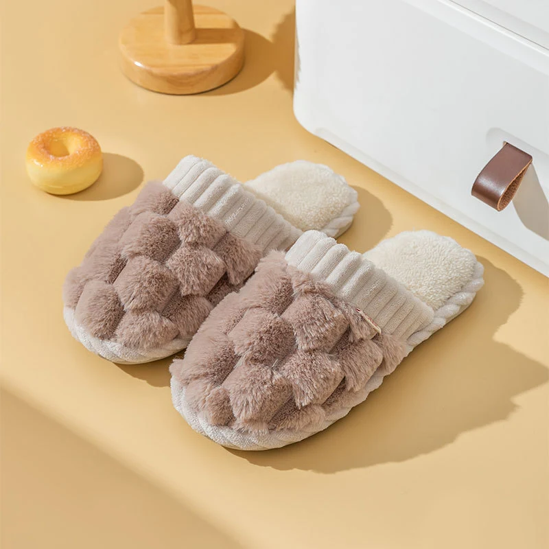 Dames katoenen pantoffels winter voor thuis, zacht en warm. Ideaal voor comfortabele en ontspannen momenten thuis met warme voeten.