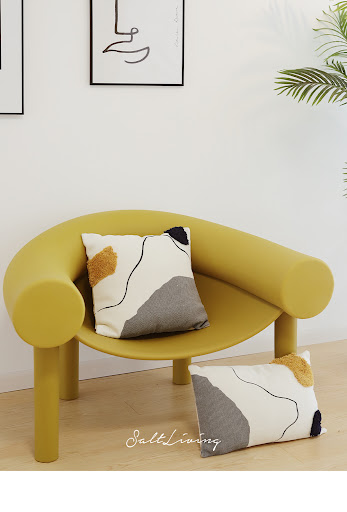 Title 1, Abstract Line Tufted Throw Pillow Cushion, Squa...