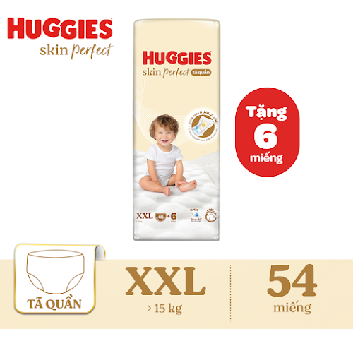 Tã-bỉm quần Huggies Skin Perfect XXL Super Jumbo 48+6 miếng