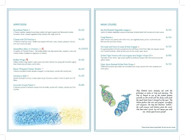 Blueline - The Promenade menu 