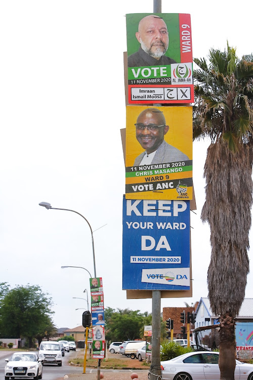 A general view of political posters in Lenasia.