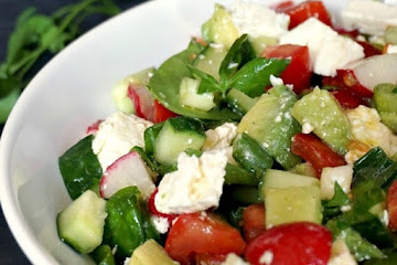 Cucumber Tomato Avocado Feta Salad