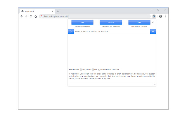 AdBlocker Lite chrome extension