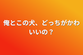 俺とこの犬、どっちがかわいいの？