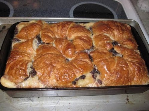 Croissant Apple Raisin Bread Pudding