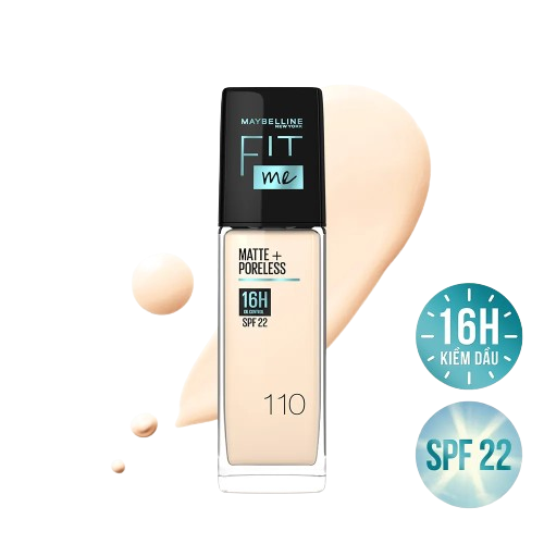 Kem Nền Mịn Nhẹ Kiềm Dầu Fit Me Maybelline Matte Poreless Foundation SPF 110 30ml