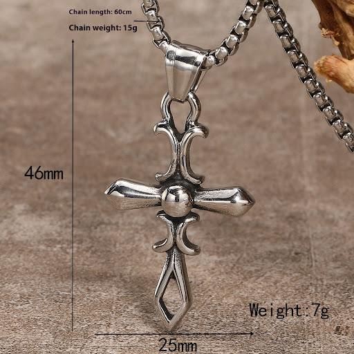 Title 1, Mens Hip Hop Gothic Style Cross Titanium Steel...