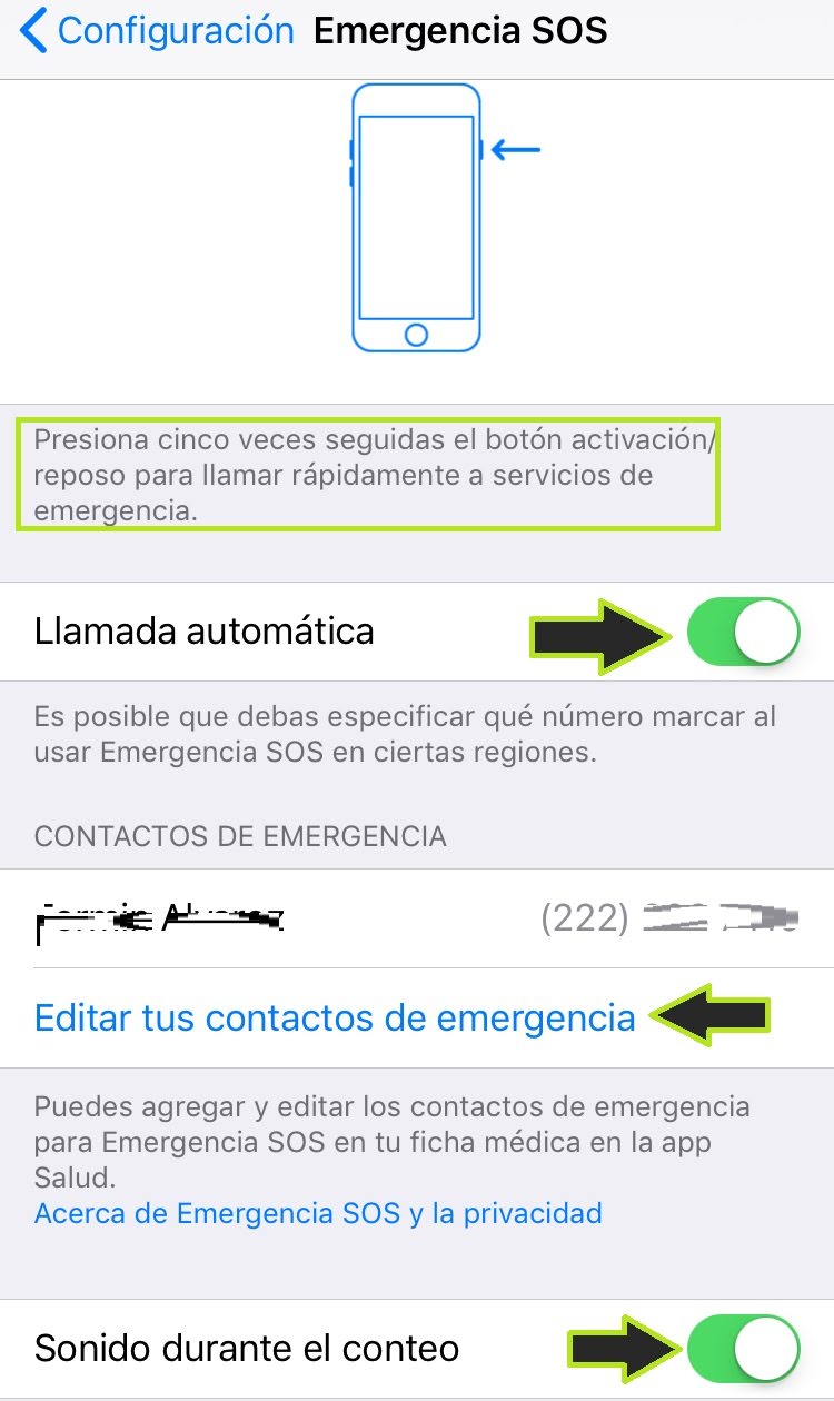 Emergencia SOS en iPhone