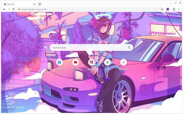 Neon Anime Retrowave Wallpapers New Tab