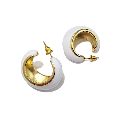 Title 1, Creative Retro C-shaped Enamel Drip Oil Moon Bo...