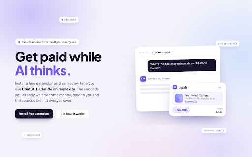 uwait - Earn while AI thinks screenshot 1