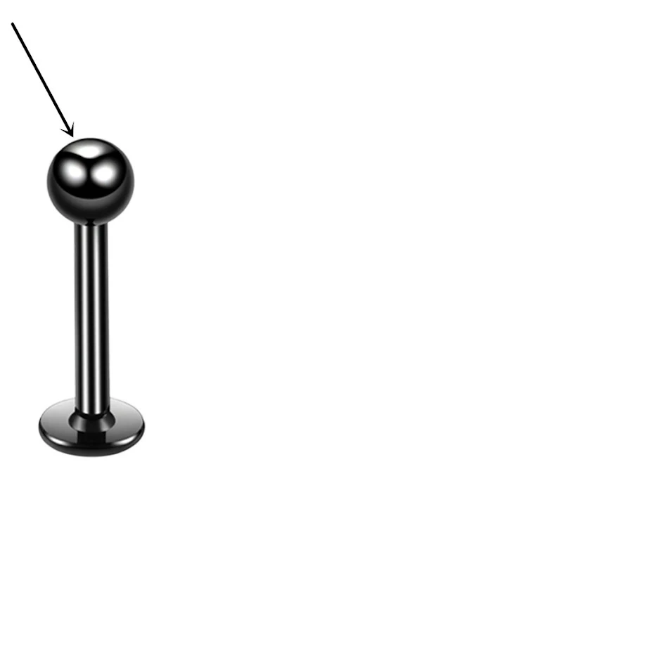 Labret en Acier Inoxydable avec Cône et Boule Multicolore. Plusieurs Tailles. Piercing pour Lèvre, Oreille, Cartilage. Design élégant et durable.