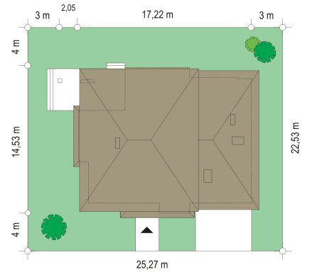 Usytuowanie projektu domu Słodki na działce
