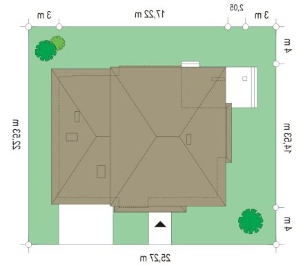 Usytuowanie projektu domu Słodki na działce