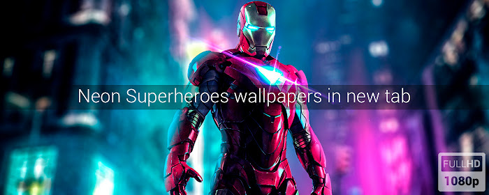 Neon Superheroes Wallpapers New Tab marquee promo image