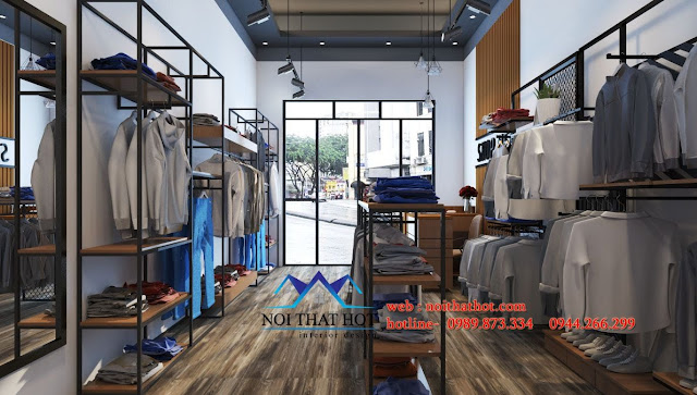 thiết kế nội thất shop thời trang nam