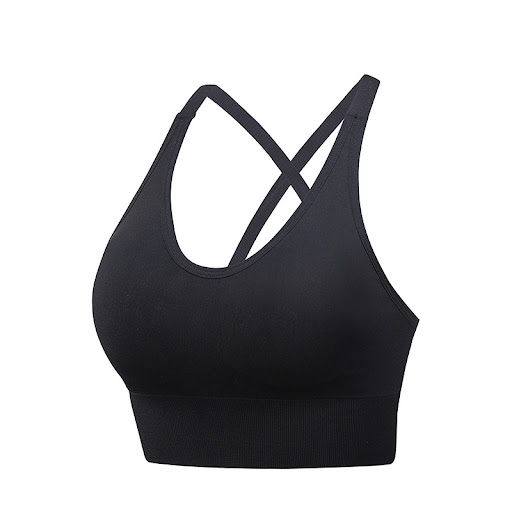 Title 4, Plus Size Cross Back Yoga Sports Bra provides e...