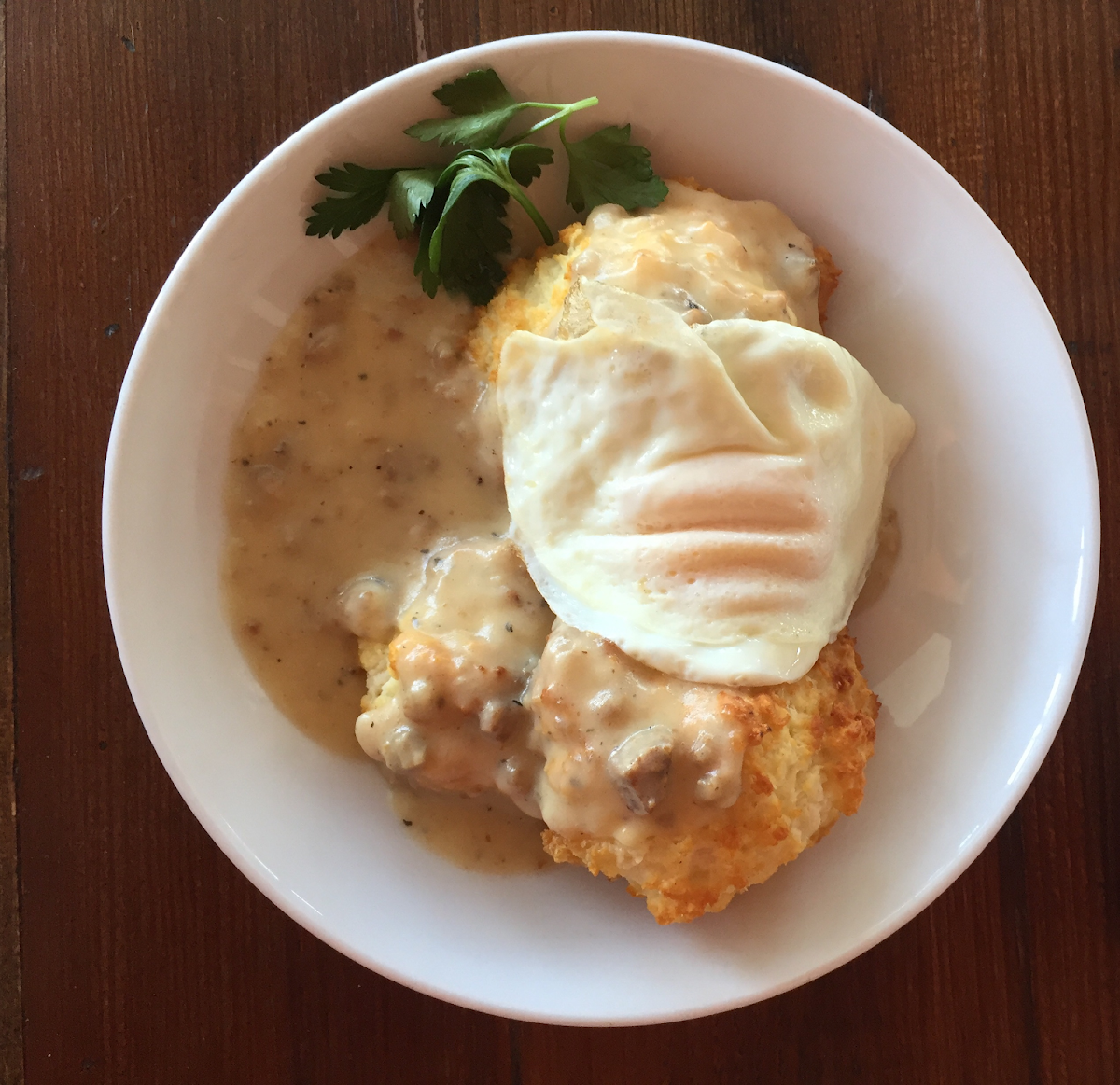 Sunday brunch GF biscuits and gravy