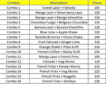 Lassi Blast menu 