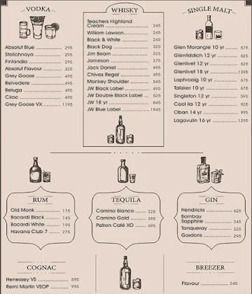 South Bombay Bar menu 