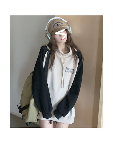 Title 6, Renkli Dikişli Kapüşonlu Kadın Sweatshirt, ilkb...