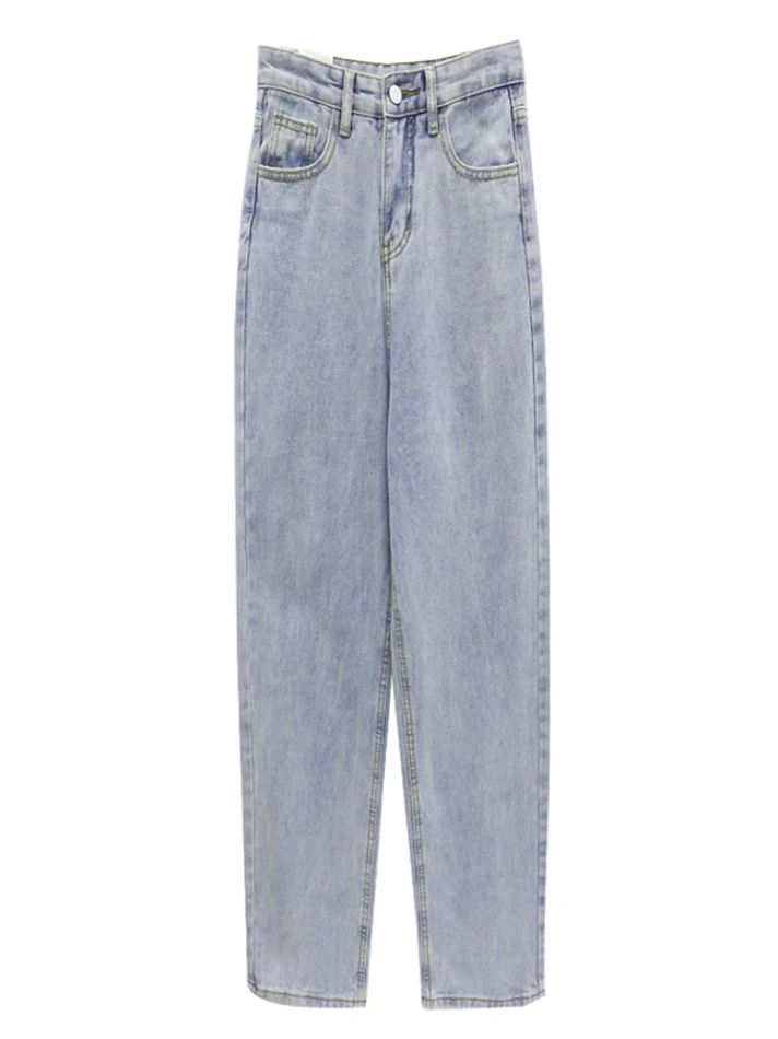 Jeans claros de pernera ancha y corte recto para un estilo relajado y cómodo. Ideales para cualquier ocasión, son fáciles de combinar.