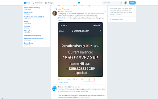 XRPTipBot Statistics Link on Twitter