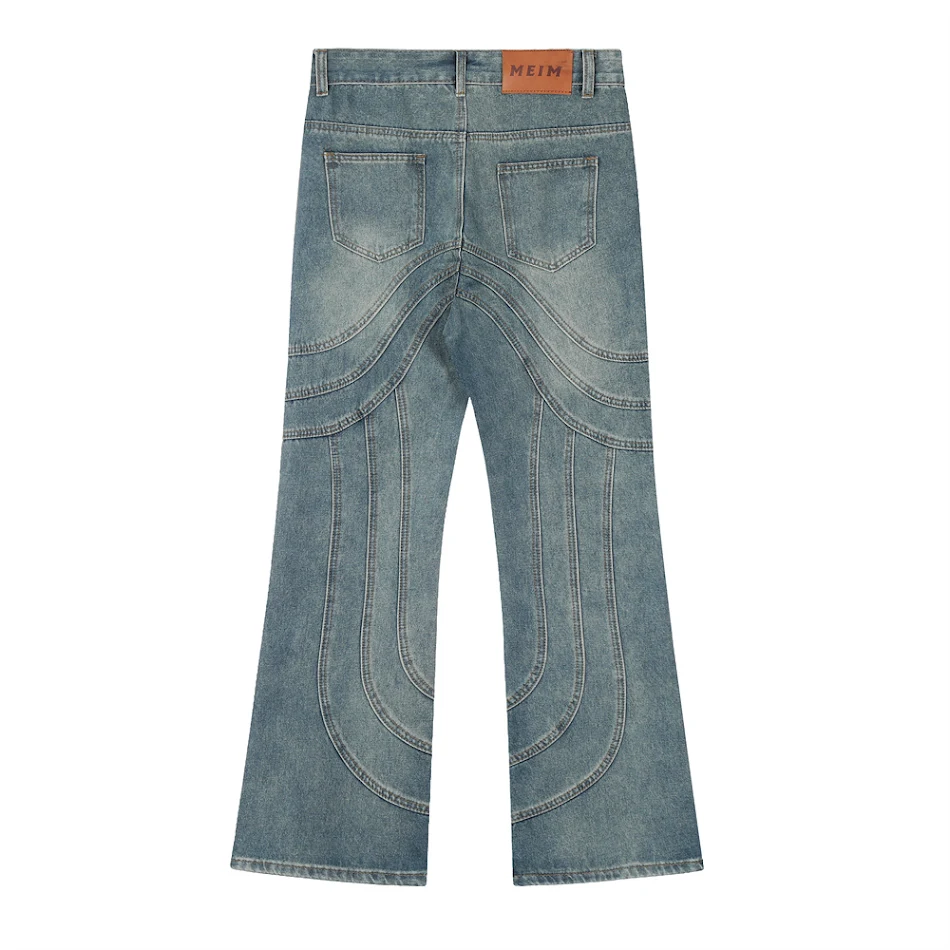 Pantalones Bootleg Punk Viejos y Sucios para Hombre Estilo Retro, Ajuste Cómodo, Diseño Único, Perfectos para un Look Urbano y Atrevido