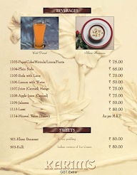 Karim Hotel menu 3