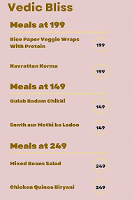 Vedic Bliss menu 1