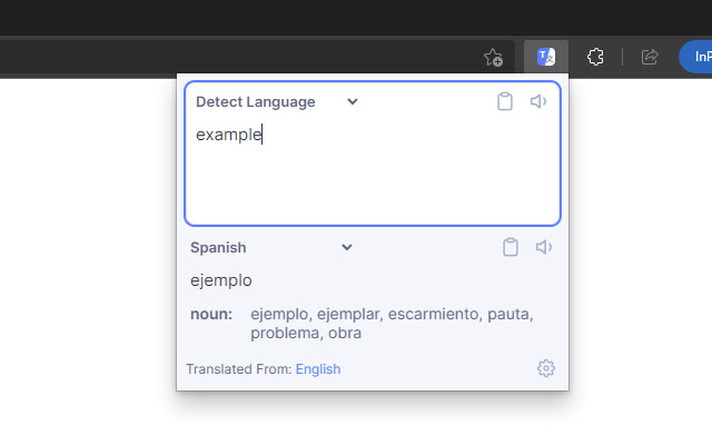 Mini Translator chrome extension