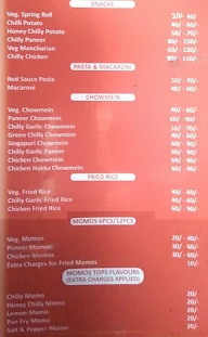 The Hungry Snack menu 1