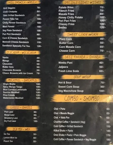 Chai Shai Bar menu 